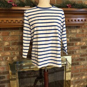 Chaps Blue & White Striped Blouse Size 1X NWT